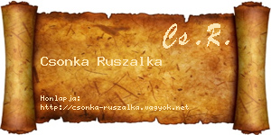 Csonka Ruszalka névjegykártya